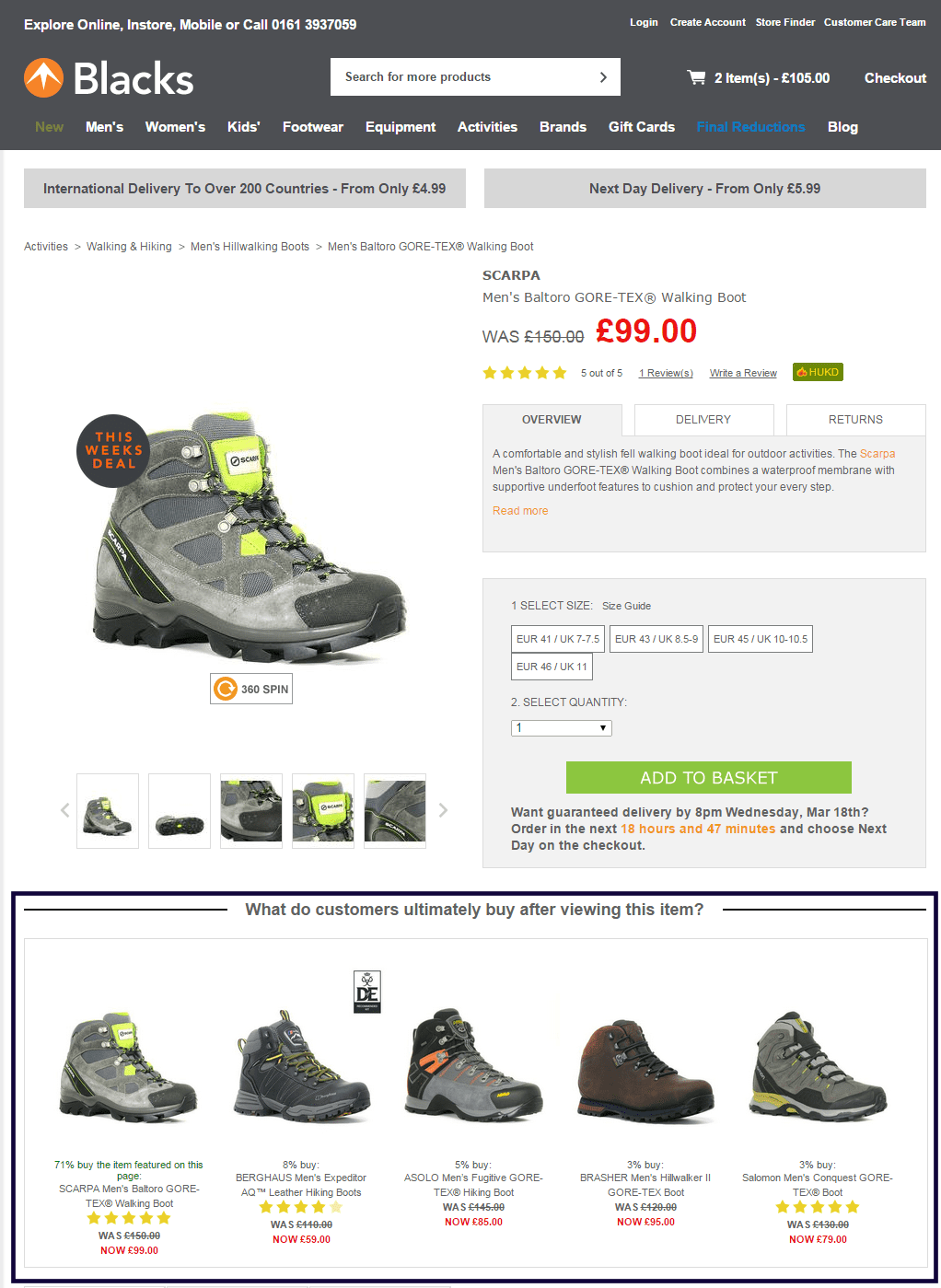 Blacks 商品推荐模块示例