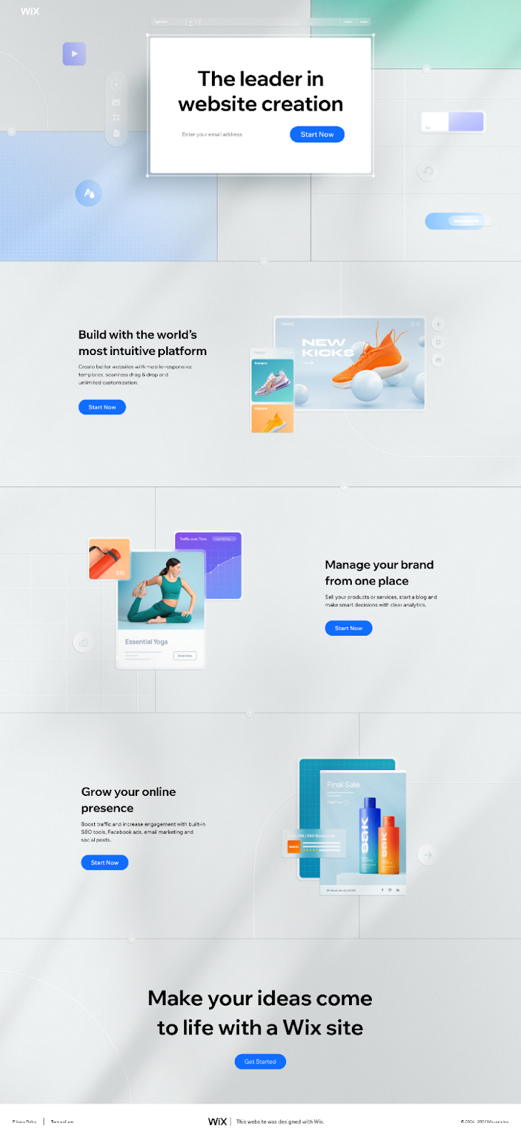 Wix 落地页链接示意