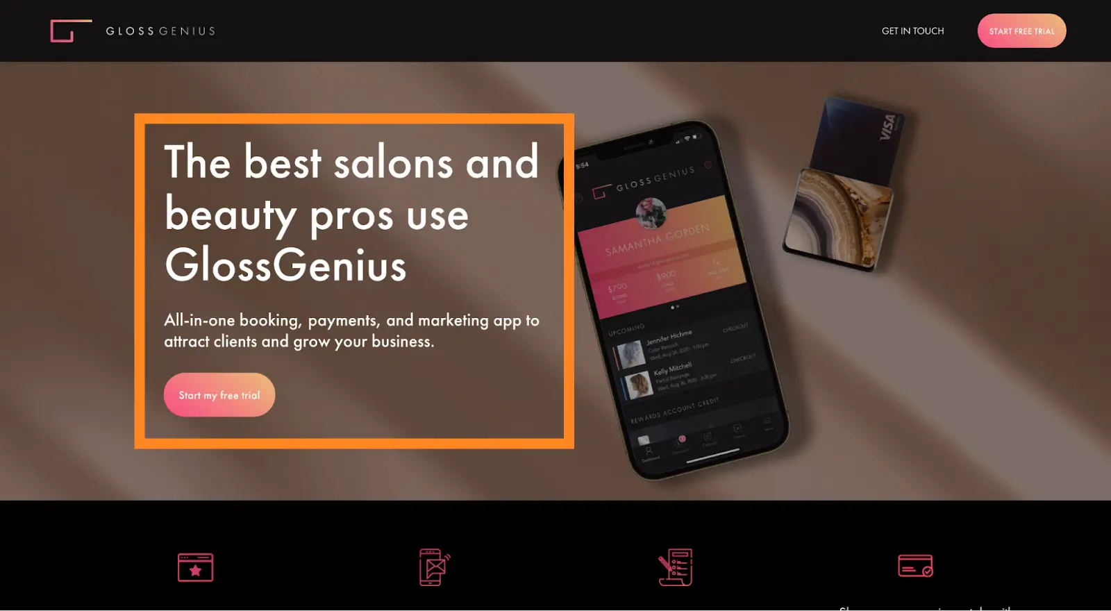 GlossGenius 落地页